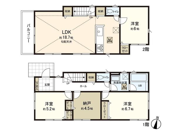 逗子市久木8丁目(築後未入居) 間取図(平面図) 逗子市久木8丁目(築後未入居) 間取図(平面図)