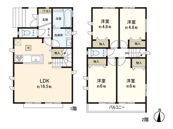 逗子市桜山3丁目(新築戸建)1号棟 間取図(平面図) 逗子市桜山3丁目(新築戸建)1号棟 間取図(平面図)