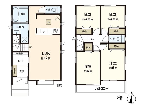 逗子市桜山3丁目(新築戸建)2号棟 間取図(平面図) 逗子市桜山3丁目(新築戸建)2号棟 間取図(平面図)