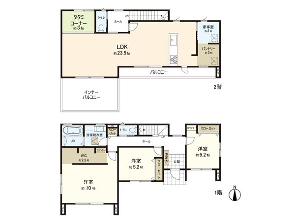 横須賀市佐島の丘1丁目 戸建 間取図(平面図) 横須賀市佐島の丘1丁目 戸建 間取図(平面図)