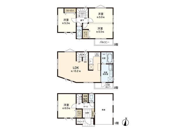 逗子市久木9丁目(新築戸建)D号棟 間取図(平面図) 逗子市久木9丁目(新築戸建)D号棟 間取図(平面図)