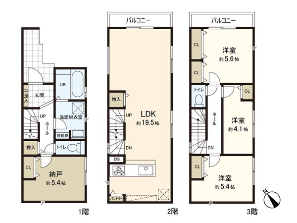 逗子市池子2丁目(新築戸建)2号棟 間取図(平面図) 逗子市池子2丁目(新築戸建)2号棟 間取図(平面図)