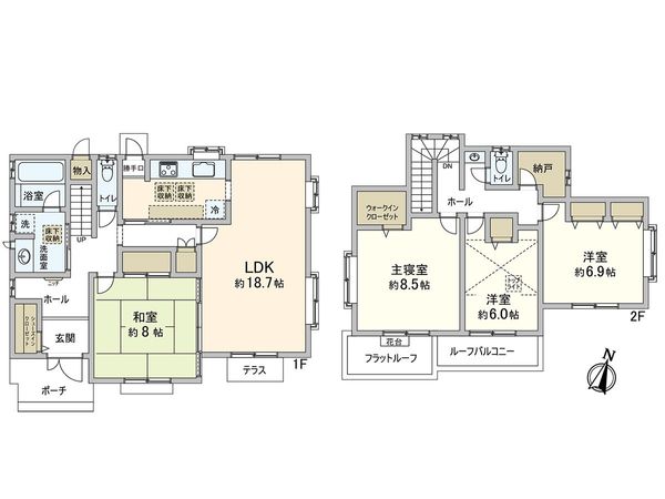港が丘1丁目 戸建 間取図(平面図) 港が丘1丁目 戸建 間取図(平面図)
