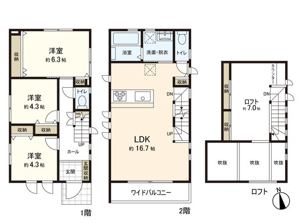 逗子市小坪1丁目(新築戸建)A棟 間取図(平面図)