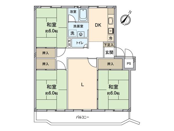 東逗子ハイツ B棟 間取図(平面図) 東逗子ハイツ B棟 間取図(平面図)