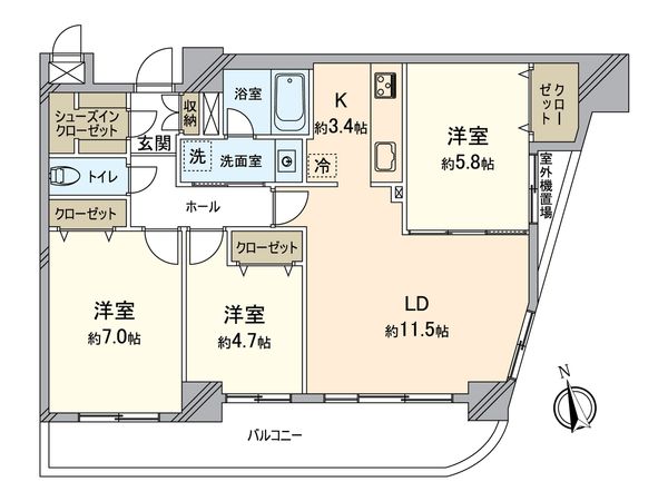 ネオマイム逗子 間取図(平面図)