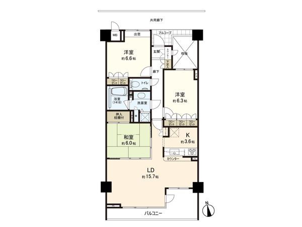 マイキャッスル湘南逗子サン・ヴェローナ3番館 間取図(平面図) マイキャッスル湘南逗子サン・ヴェローナ3番館 間取図(平面図)