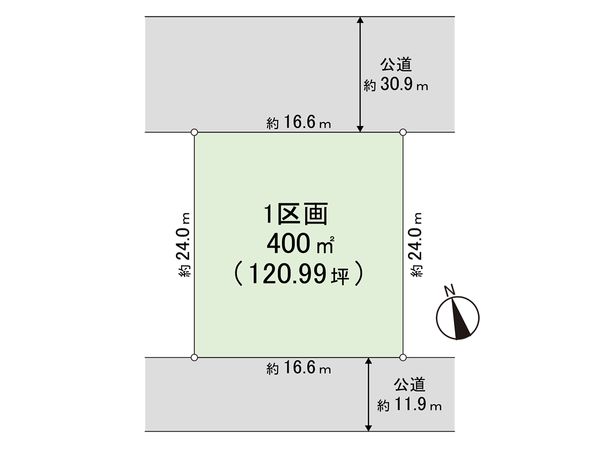藤沢市大庭 土地 1区画 区画図 区画図