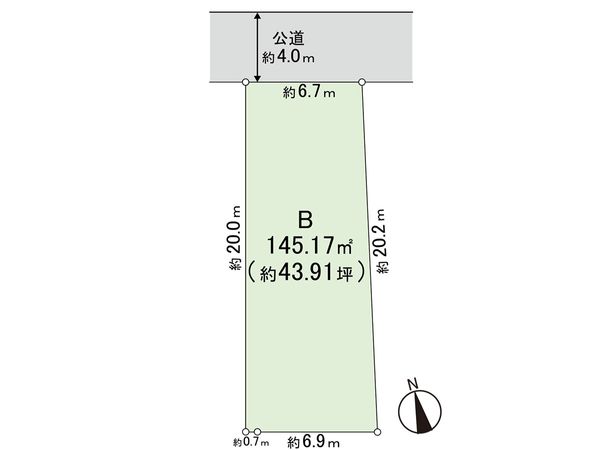 茅ヶ崎市浜竹4丁目(土地)B区画 間取図