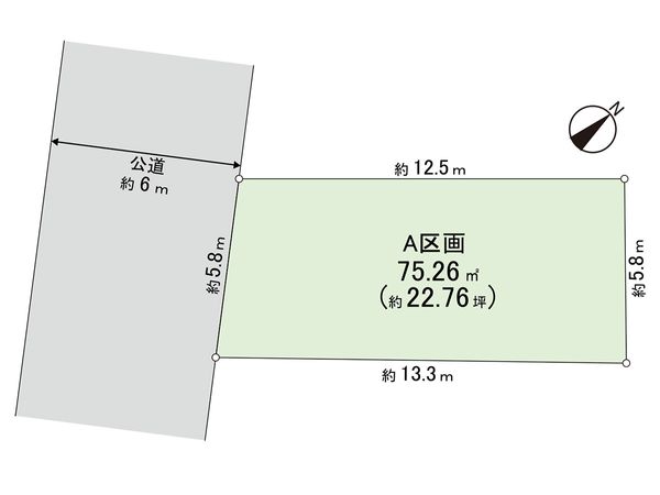 茅ヶ崎市汐見台(土地)A区画 区画図 茅ヶ崎市汐見台(土地)A区画 区画図