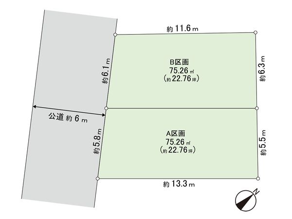 茅ヶ崎市汐見台(土地)B区画 区画図 茅ヶ崎市汐見台(土地)B区画 区画図