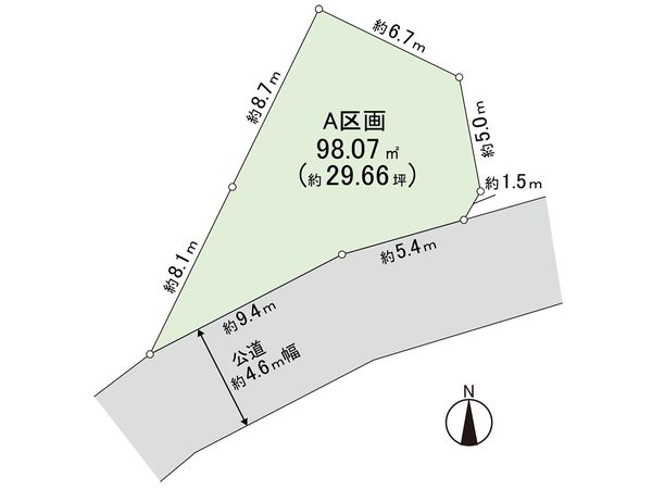 茅ヶ崎市甘沼(土地)A区画 区画図 茅ヶ崎市甘沼(土地)A区画 区画図