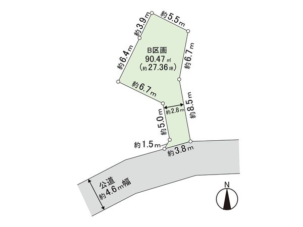 茅ヶ崎市甘沼(土地)B区画 区画図 茅ヶ崎市甘沼(土地)B区画 区画図