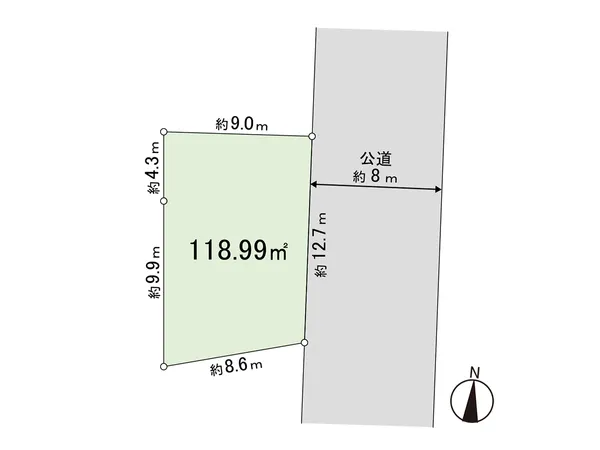 土地面積：118.99平米/建ぺい率：80％/容積率：200％