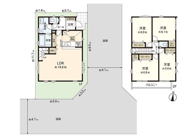 茅ヶ崎小和田3丁目 新築戸建 1号棟 間取図(平面図) 茅ヶ崎小和田3丁目 新築戸建 1号棟 間取図(平面図)