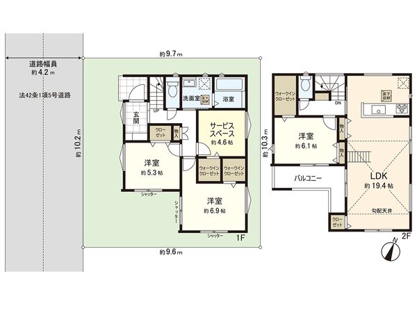 茅ヶ崎市小和田3丁目 新築戸建 1号棟 間取図(平面図) 茅ヶ崎市小和田3丁目 新築戸建 1号棟 間取図(平面図)