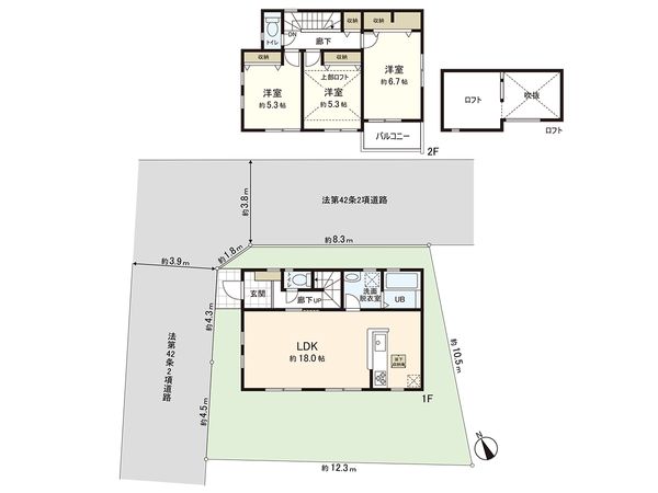藤沢市辻堂東海岸2丁目 1号棟 間取図(平面図) 間取図(平面図)