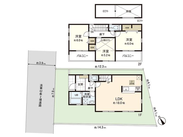 藤沢市辻堂東海岸2丁目 2号棟 間取図(平面図) 間取図(平面図)