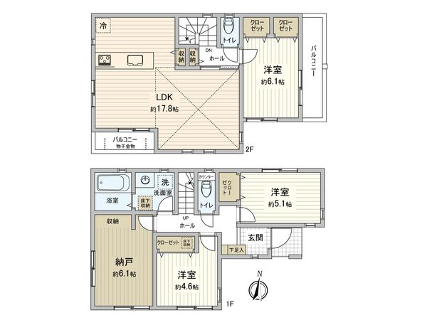 茅ヶ崎市出口町 新築戸建 間取図(平面図) 間取図(平面図)