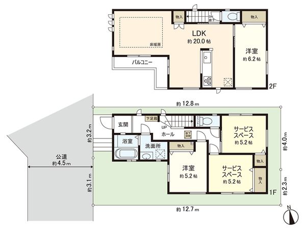 藤沢市城南1丁目 1号棟 間取図(平面図) 藤沢市城南1丁目 1号棟 間取図(平面図)