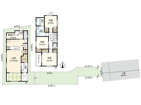茅ヶ崎市菱沼3丁目 C号棟 間取図(平面図) 茅ヶ崎市菱沼3丁目 C号棟 間取図(平面図)
