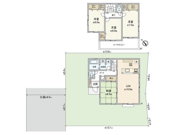 足柄上郡松田町松田惣領 間取図(平面図) 足柄上郡松田町松田惣領 間取図(平面図)