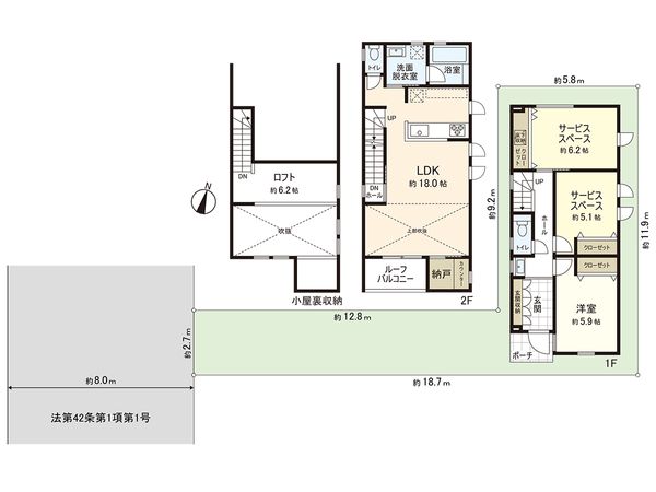茅ヶ崎市緑が浜 新築戸建 1号棟 間取図(平面図)