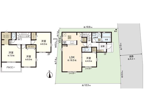 茅ヶ崎市赤羽根(新築戸建)1号棟 間取図(平面図) 茅ヶ崎市赤羽根(新築戸建)1号棟 間取図(平面図)