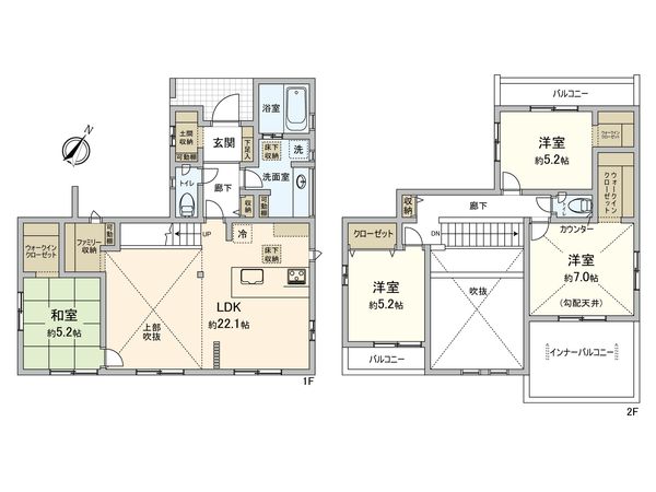 茅ヶ崎市堤 新築戸建 間取図(平面図) 茅ヶ崎市堤 新築戸建 間取図(平面図)