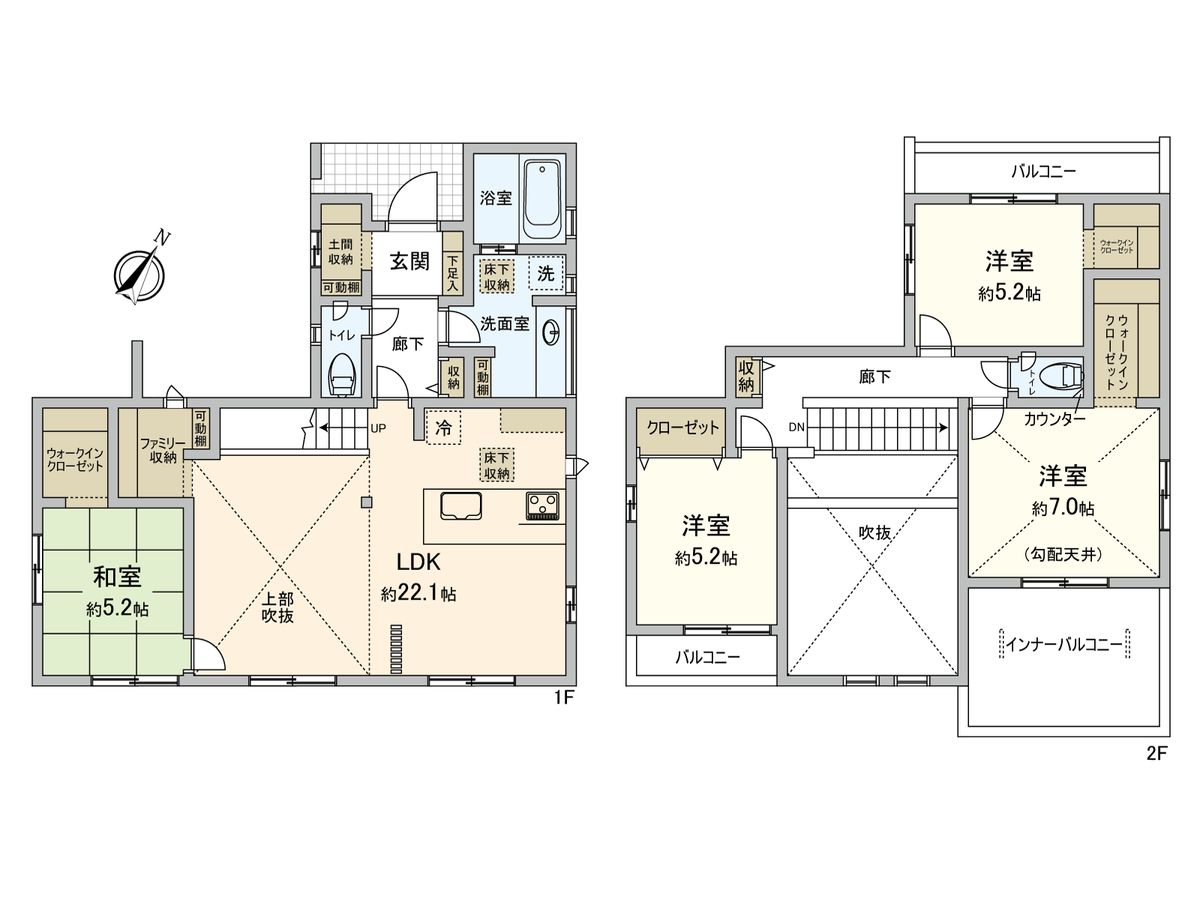 茅ヶ崎市堤 新築戸建 間取図(平面図) 間取図(平面図)