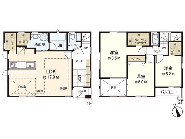 茅ヶ崎市浜竹3丁目 新築戸建 2号棟 間取図(平面図)