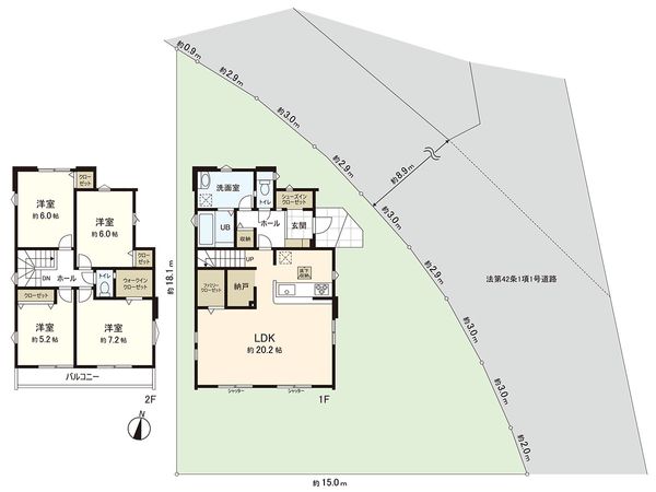 藤沢市大庭 新築戸建 間取図(平面図) 藤沢市大庭 新築戸建 間取図(平面図)