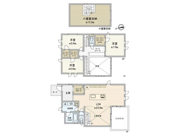 茅ヶ崎市浜竹4丁目 A棟 間取図(平面図)