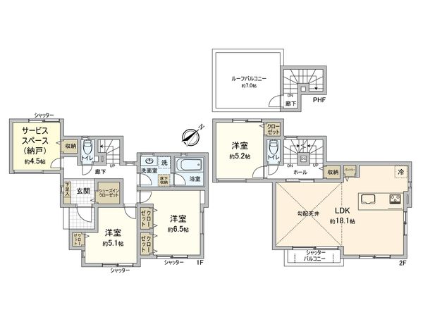 藤沢市城南5丁目 新築戸建6号棟 間取図(平面図)