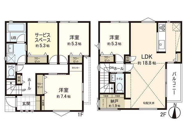 藤沢市辻堂1丁目(新築戸建)B号棟 間取図(平面図) 藤沢市辻堂1丁目(新築戸建)B号棟 間取図(平面図)
