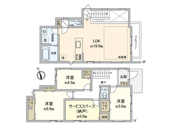 藤沢市羽鳥2丁目 新築戸建 3号棟 間取図(平面図) 間取図(平面図)