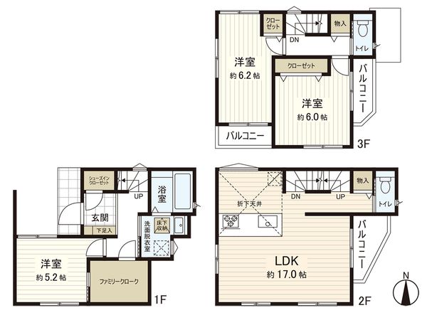 茅ヶ崎市浜竹1丁目(新築戸建)2号棟 間取図(平面図)