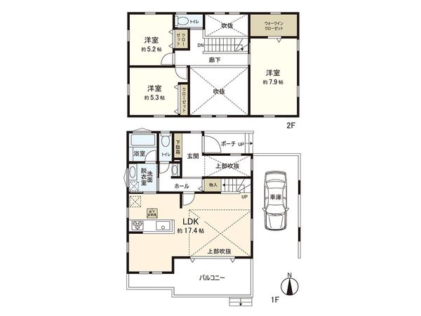 茅ヶ崎市松浪2丁目 (新築戸建) 間取図(平面図) 茅ヶ崎市松浪2丁目 (新築戸建) 間取図(平面図)