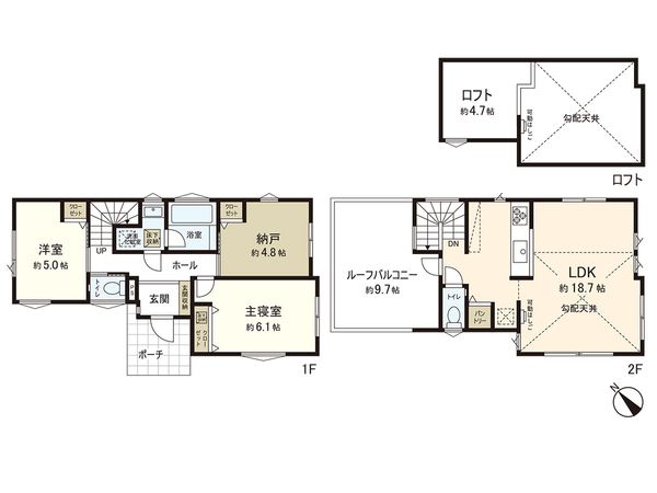 藤沢市辻堂3丁目(新築戸建)1号棟 間取図(平面図) 藤沢市辻堂3丁目(新築戸建)1号棟 間取図(平面図)