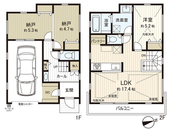 藤沢市辻堂5丁目(新築戸建)1号棟 間取図(平面図)