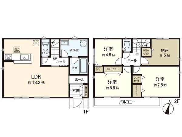 茅ヶ崎市赤羽根(新築戸建)4号棟 間取図(平面図) 茅ヶ崎市赤羽根(新築戸建)4号棟 間取図(平面図)