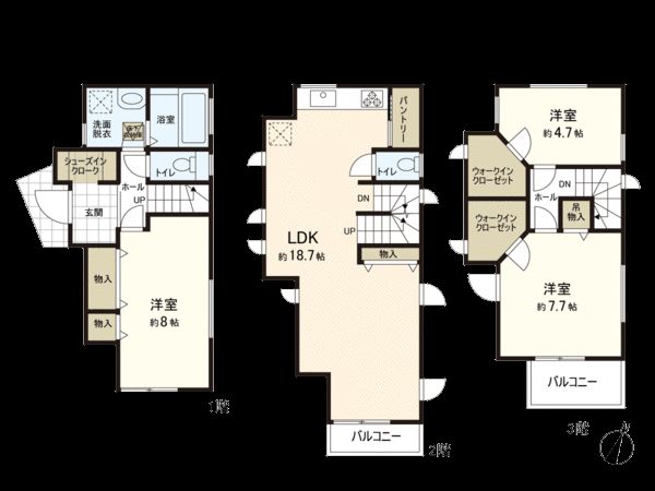 茅ヶ崎市赤羽根(戸建) 間取図(平面図) 茅ヶ崎市赤羽根(戸建) 間取図(平面図)