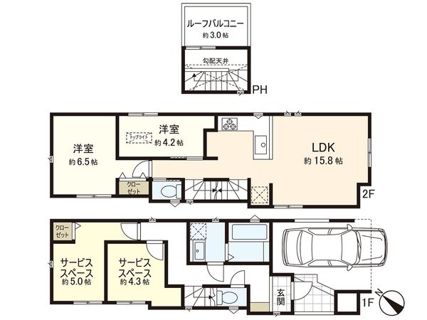 茅ヶ崎市赤松町(新築戸建)1号棟 間取図(平面図) 茅ヶ崎市赤松町(新築戸建)1号棟 間取図(平面図)