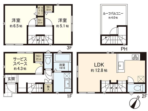 茅ヶ崎市赤松町(新築戸建)2号棟 間取図(平面図) 茅ヶ崎市赤松町(新築戸建)2号棟 間取図(平面図)