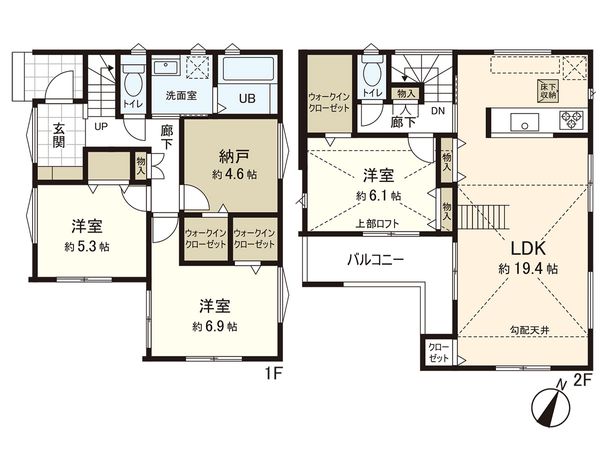 茅ヶ崎市小和田3丁目(新築戸建) 間取図(平面図) 茅ヶ崎市小和田3丁目(新築戸建) 間取図(平面図)
