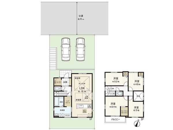 藤沢市大庭 新築戸建 1号棟 間取図(平面図)
