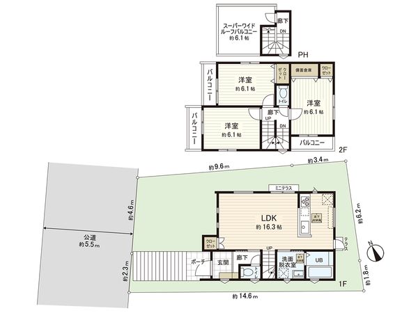 藤沢市辻堂5丁目新築戸建 1号棟 間取図(平面図) 藤沢市辻堂5丁目新築戸建 1号棟 間取図(平面図)