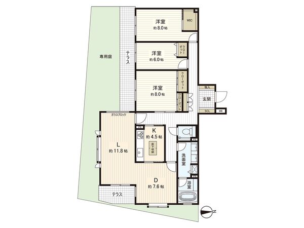 茅ヶ崎緑が浜シティハウス 間取図(平面図)