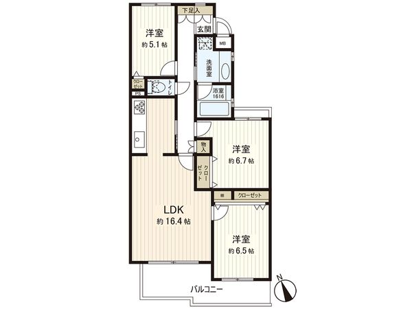 ラミアール藤沢モアクレスト B棟 間取図(平面図)