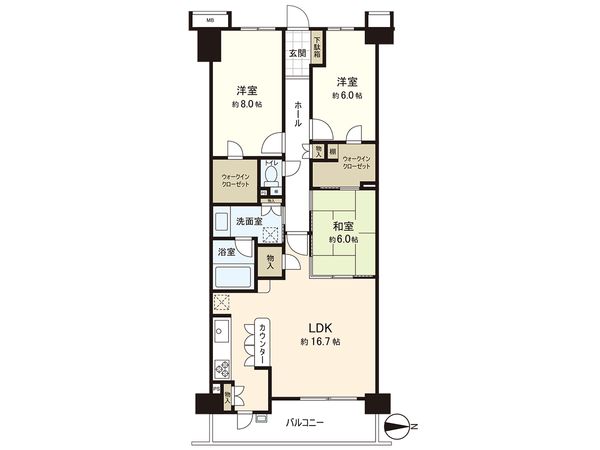 グランシティ湘南海岸Ⅱ 間取図(平面図) 間取図(平面図)